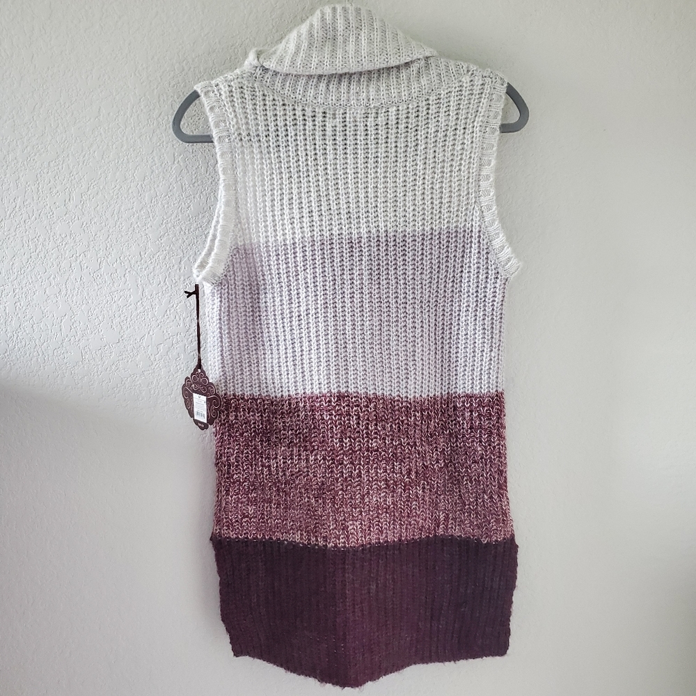 Knox Rose burgundy cowlneck cable knit sweater NWT - Picture 5 of 9